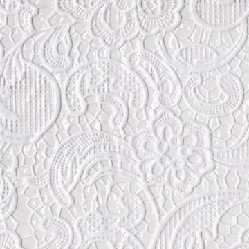 Plastico Mantel Encaje PVC Petalos Blanco