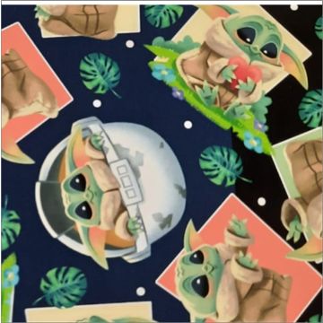 Polar Flannel Disney BABY YODA Azul Rey