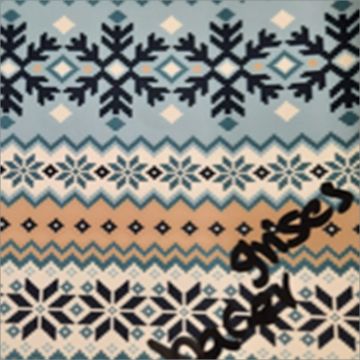 Polar Flannel Borrego Estampado Líneas Gris Plata