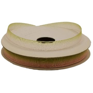 Listón Organzin Arcoiris Rosa-Verde #1.5 9 mm