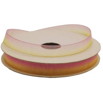 Listón Organzin Arcoiris Dorado-Bugambilia #1.5 9 mm