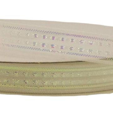 Listón De Organza Iridiscente Blanco #1.5 9 mm