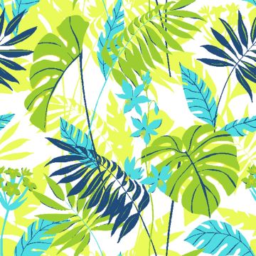 Rayón Chalis Tropical Blanco