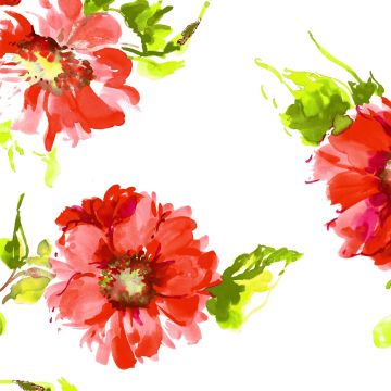 Rayón Chalis Flor Acuarela Blanco