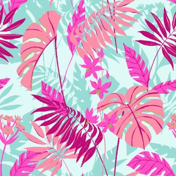 Rayón Chalis Tropical Verde Menta