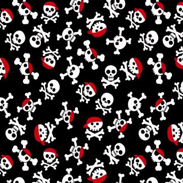 Razo Satín Carnaval Pirata Negro