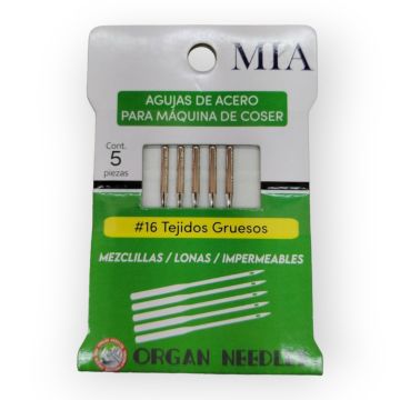 Agujas para Máquinas de Coser Organ Needles Mod.#16