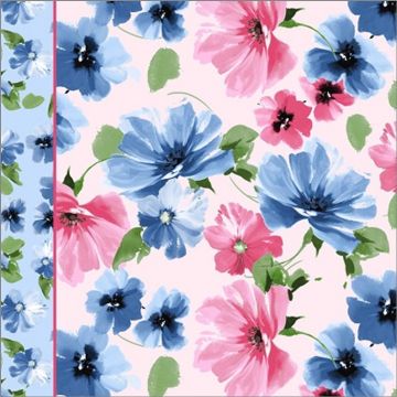 Royal Estampada 1.40 Flor Acuarela Azul Rey