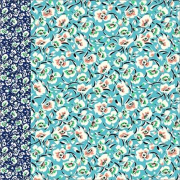 Royal Estampada 1.40 Cenefa Flores Verde Menta