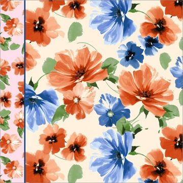 Royal Estampada 1.40 Flor Acuarela Naranja Shedron