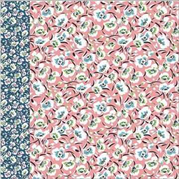 Royal Estampada 1.40 Cenefa Flores Rosa Palo
