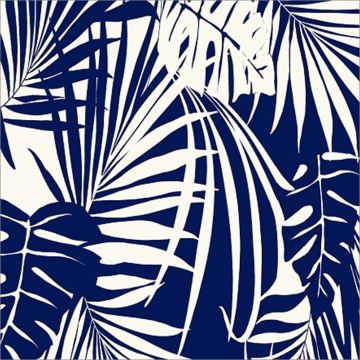 Royal Estampada 1.40 Palmas Azul Marino