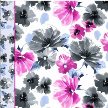 Royal Estampada 1.40 Flor Acuarela Negro