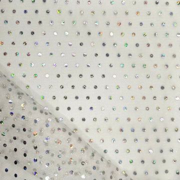 Tul con Lentejuela Liso Blanco