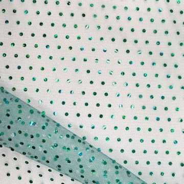 Tul con Lentejuela Liso Verde Jade