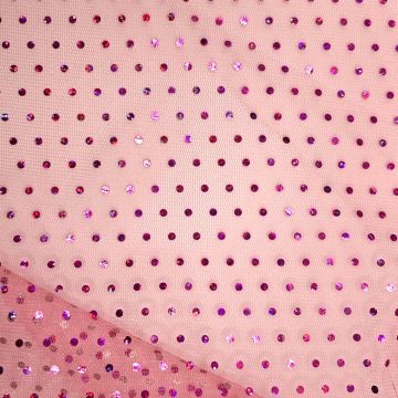 Tul con Lentejuela Liso Rosa Pastel