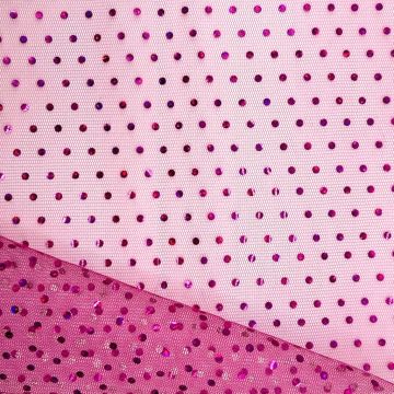 Tul con Lentejuela Liso Rosa Fiusha