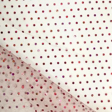 Tul con Lentejuela Liso Rosa Palo