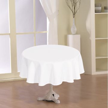 Mantel Decorativo Tergal Liso Blanco Redondo