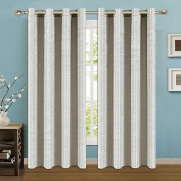 Cortina Jaquard Marbella Café Beige Craquelado