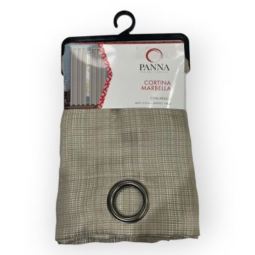 Cortina Jaquard Pantalla Marbella Arillos Hueso