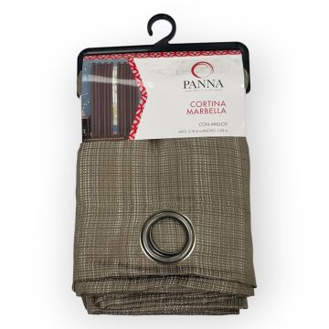 Cortina Jaquard Pantalla Marbella Arillos Café Beige