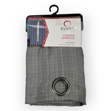 Cortina Jaquard Pantalla Marbella Arillos Gris Plata