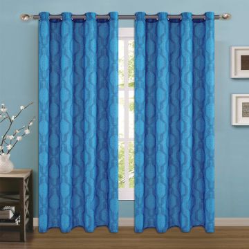 Cortina Decorativa Cadena Minimat Estampado Azul