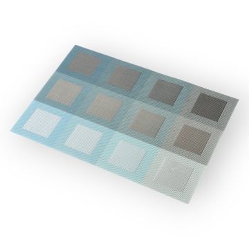 Mantel Individual de Textilina Rectangular Individual Azul Café Cuadros