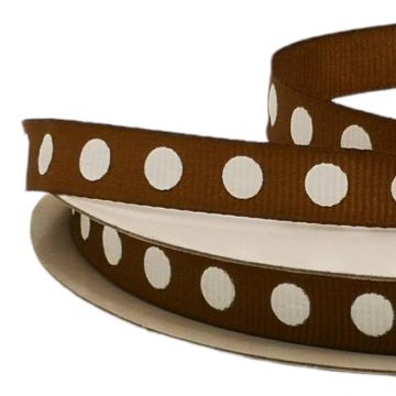 Listón Popotillo Lunares Café