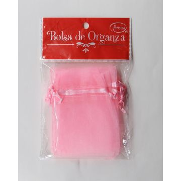 Bolsa de Organza Parisina Rosa 9 x 12 cm
