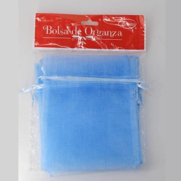 Bolsa de Organza Parisina Azul 12.5 x 15 cm