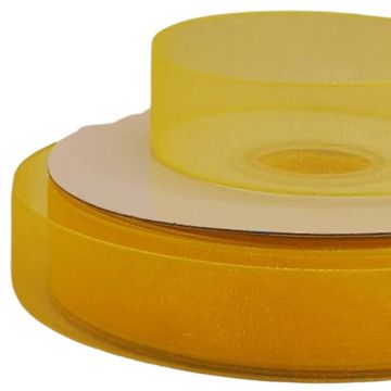 Listón De Organza Liso Amarillo Canario #5