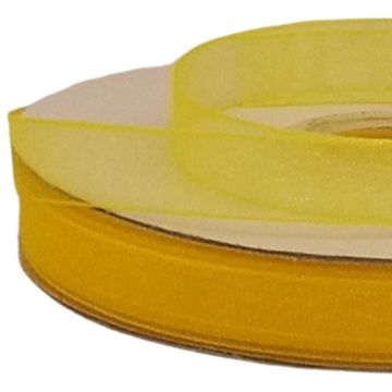Listón De Organza Liso Amarillo Canario #1.5