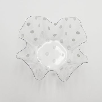 Recipiente de Plástico Blanco / Puntos 22.5 x 22.5 x 12 cm