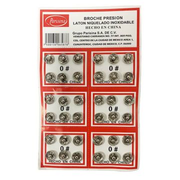 Broche De Presión Plata #0