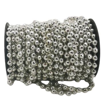 Perla En Rollo Plata Facetada Metálica