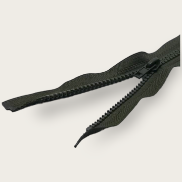 Cierre Separable Parisina Verde Militar 35 cm Diente Ancho