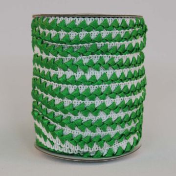 Pasamaneria con listón Blanco/Verde Bandera