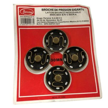 Broche De Presión Gigante Bronce 30 mm