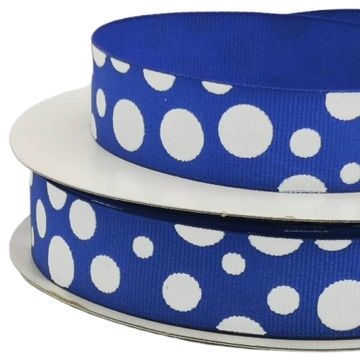 Listón Popotillo Lunares Motitas Azul Rey