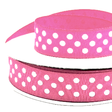 Listón Popotillo Lunares Bolitas Rosa