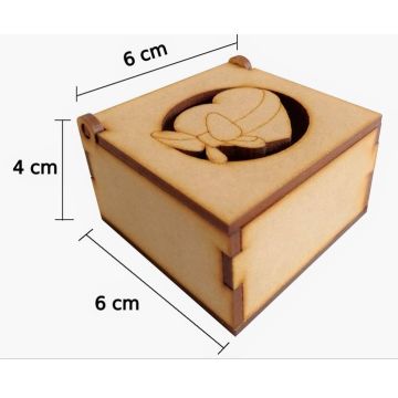 Cajita Mini Tapa Abatible Natural Corazón Regalo