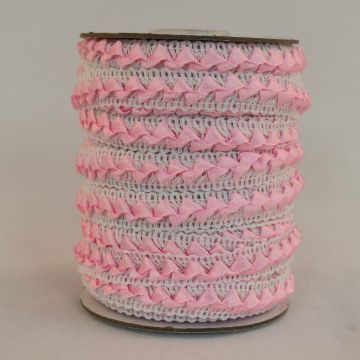 Pasamaneria con listón Blanco/Rosa