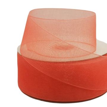 Listón De Organza Liso Coral #9