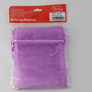 Bolsa de Organza Parisina Lila 12.5 x 15 cm