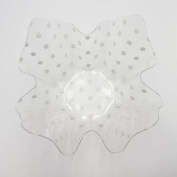 Recipiente de Plástico Blanco / Puntos 13 x 13 x 7 cm