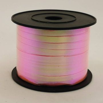 Listón Curly Rosa Iris Iridiscente