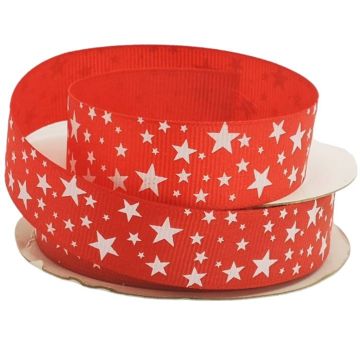 Listón Popotillo Estrellas Rojo