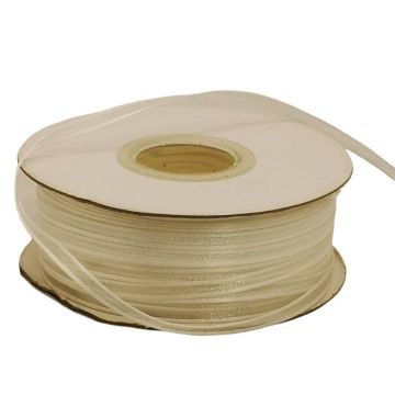 Listón de Organza Satín Liso Crema #0